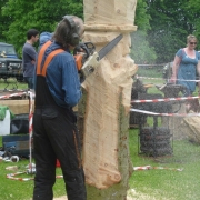 Ben Carving the Mad Hatter at Wierd and Wonderful Wood 2014